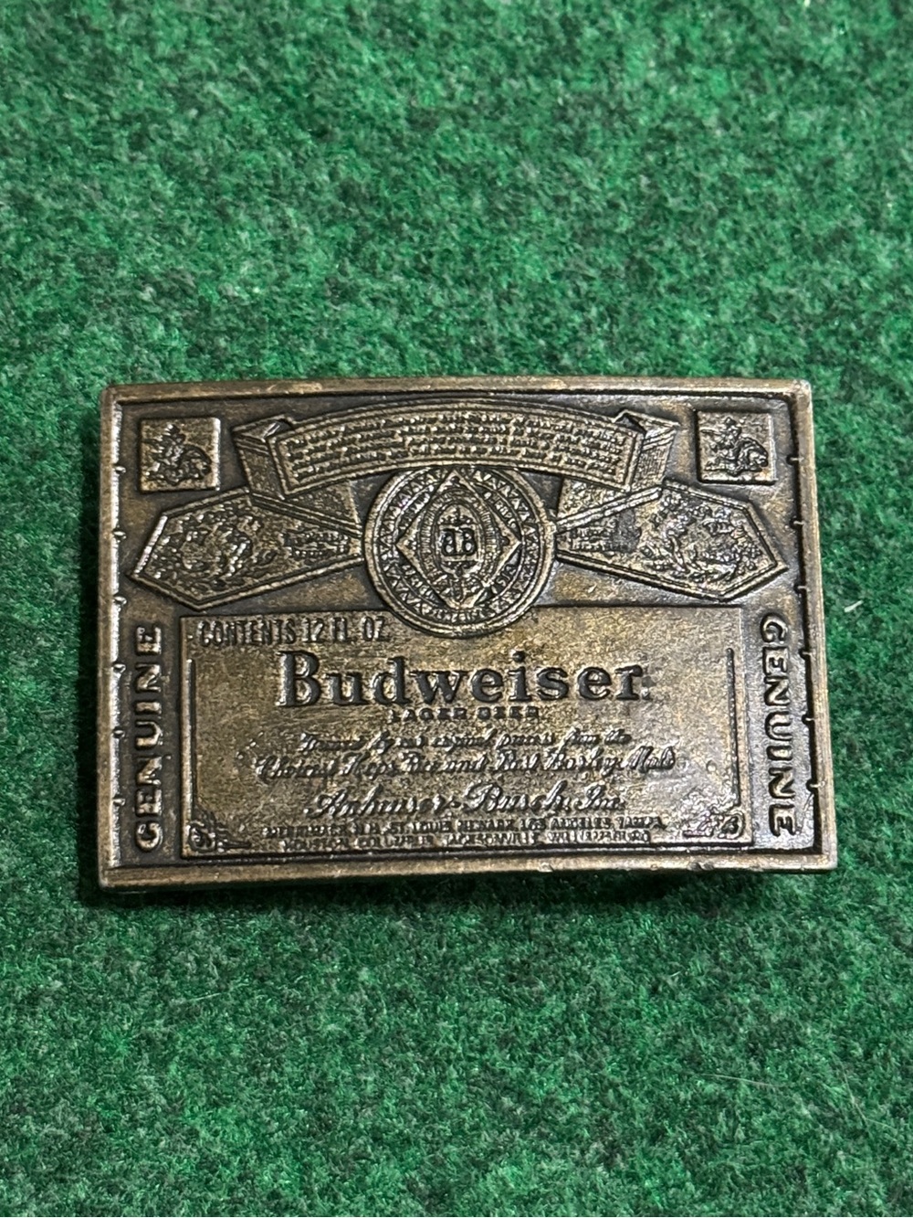 Vintage 70s 80s Budweiser Belt Buckle, Collector’s Item Bud Beer Alcohol USA